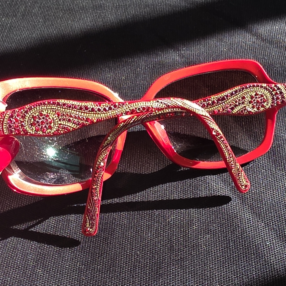 Sospiri Arabella Red Crystal Sunglasses Frames ONLY 58-17-130 Hand Made Italy